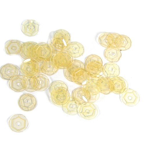 Lentejuelas 7mm transparente crema