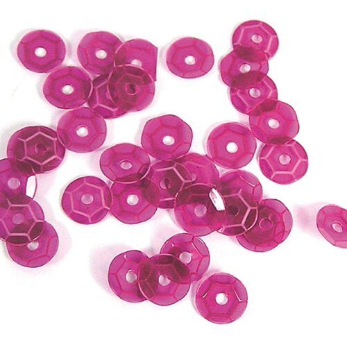 Lentejuelas 7mm transparente fucsia