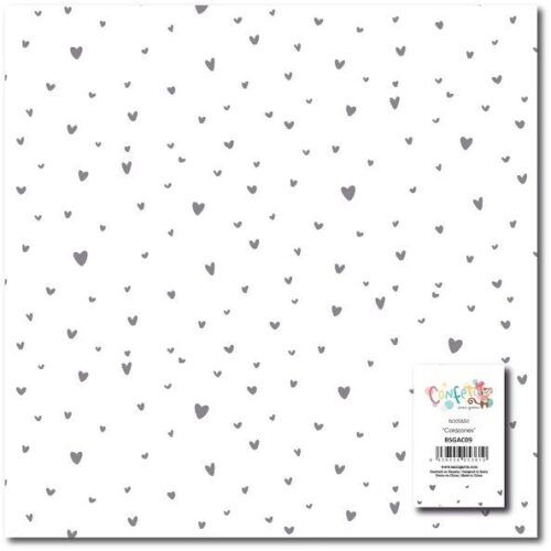 Acetato 12"x12" Corazones Confeti de Sami Garra