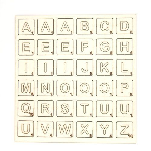 Chipboard - Abecedario scrabble