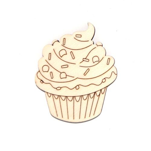 Silueta de madera - Cupcake