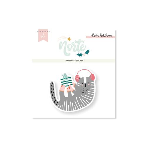 Maxi puffy sticker GATITO NORTE Lora Bailora