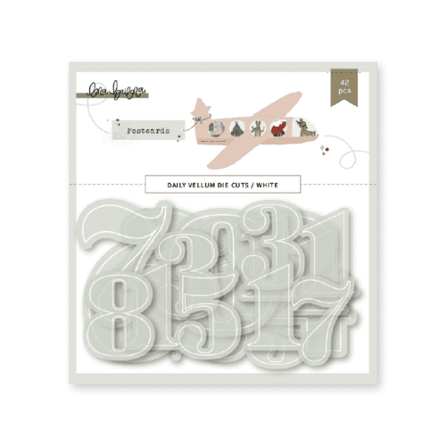 Números diario vellum y blanco Postcards de Lora Bailora