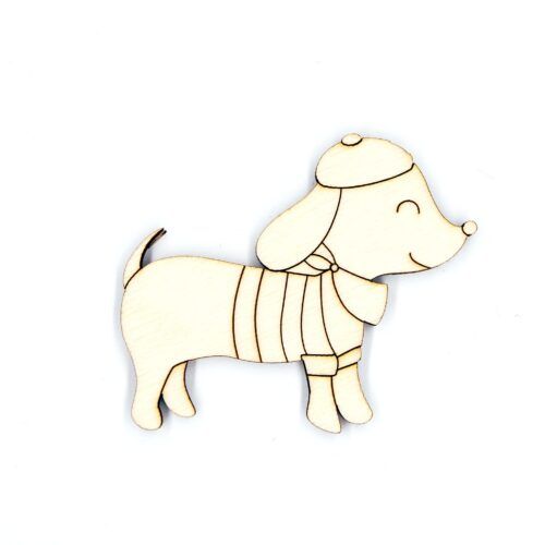 Silueta de madera - Perrito vestido