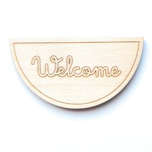 Silueta de madera - Felpudo Welcome