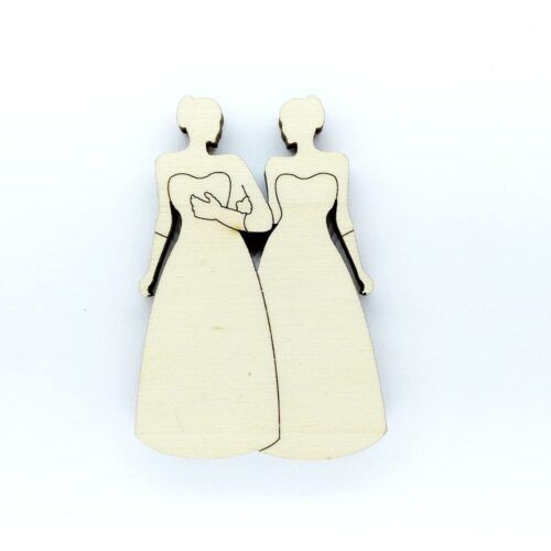 Silueta de madera - Pareja mujeres