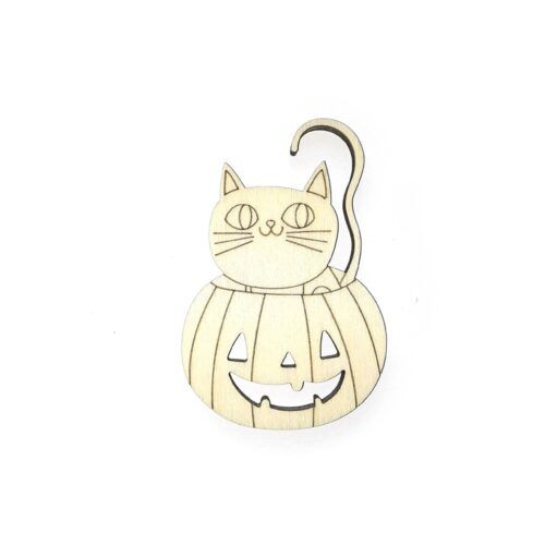 Silueta de madera - Gato calabaza