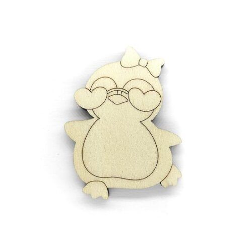 Silueta de madera - Pingüino gafas