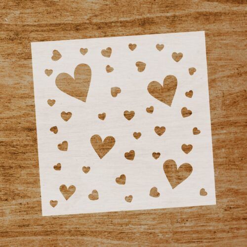 Stencil Juego de corazones
