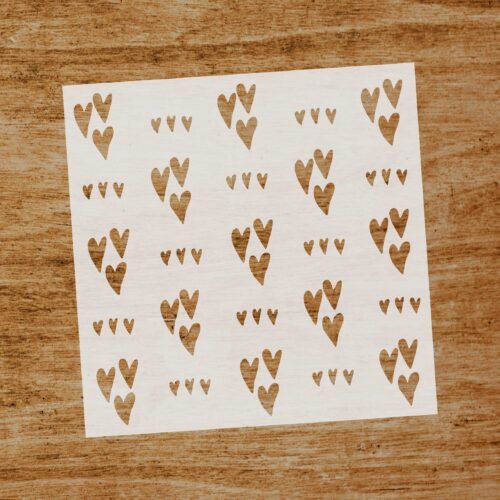 Stencil Trío de Corazones