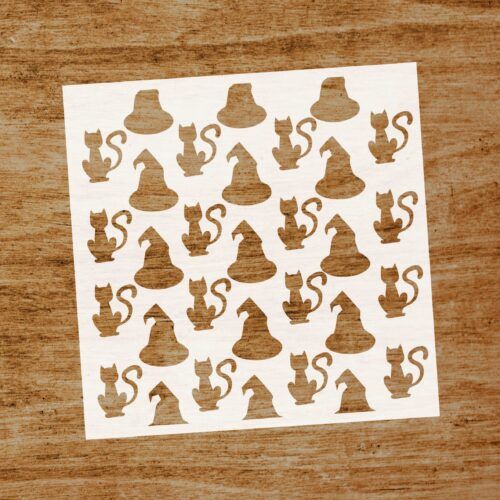 Stencil Brujitas y gatos