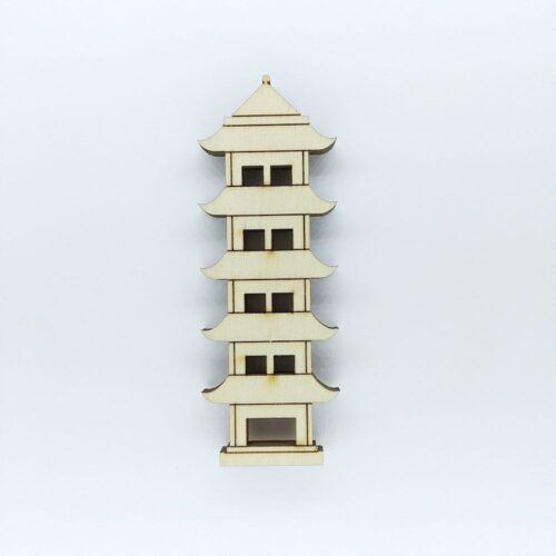 Silueta de madera - Templo japonés