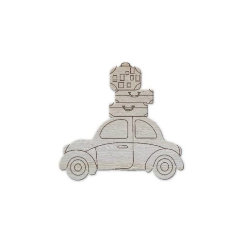 Silueta de madera - Coche cargado