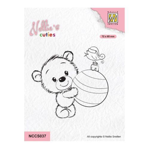 Sello transparente Bear with Christmas ball