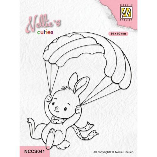 Sello transparente Parachuting Bunny