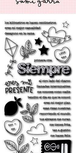 Sellos con ilustraciones y frases Siempre de Sami Garra