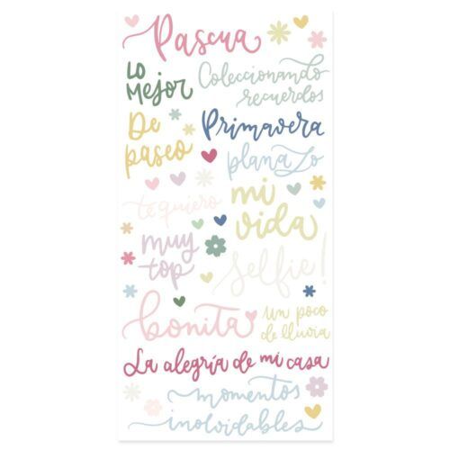 Pegatinas palabras Puffy Pétalos de Mintopía