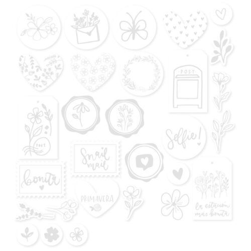 Die Cuts papel de acuarela con motivos de resist Pétalos de Mintopía