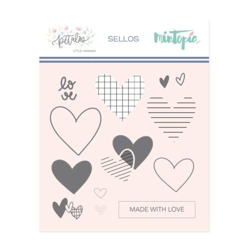 Sello Corazones Pétalos de Mintopía