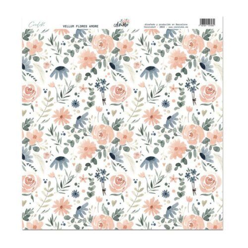Vellum flores 12" x 12" Amore de Cocoloko