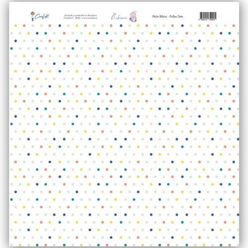 Hule 12"x12" Bikini Polka Dots