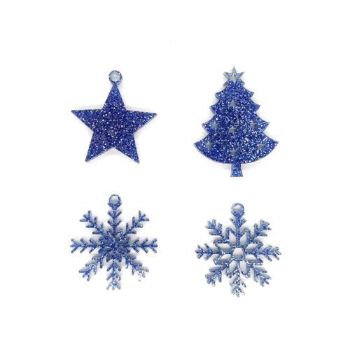 Charms de metacrilato Azul glitter Navidad