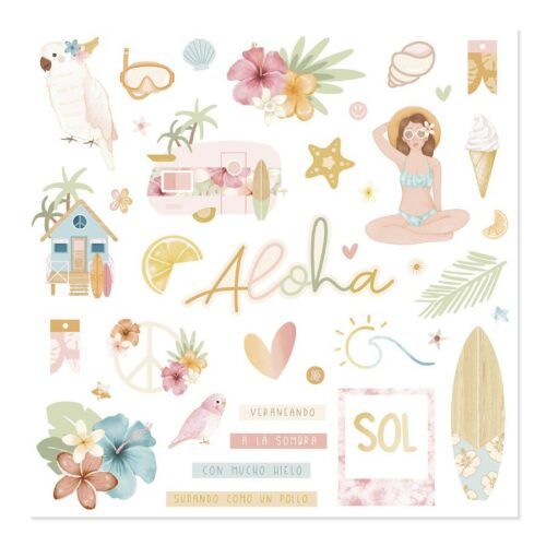 Chipboard 12"x12" Aloha de Mintopía