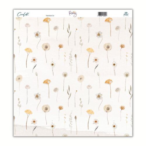Papel 12x12 a una cara "Herbario" PEONY de Cocoloko