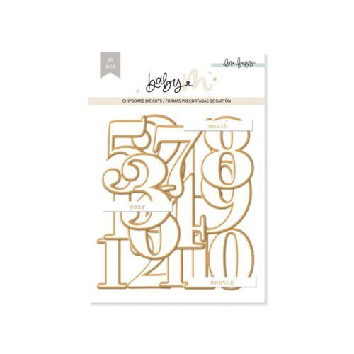 Die Cuts Chipboard números BABY M de Lora Bailora