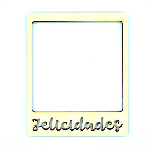 Marco de madera Polaroid - Felicidades
