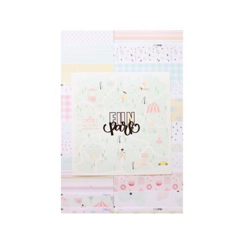Set de 12 papeles a doble cara 12" x 12" Fun Park de The Mint Feather