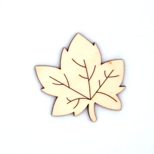 Silueta de madera - Hoja otoño