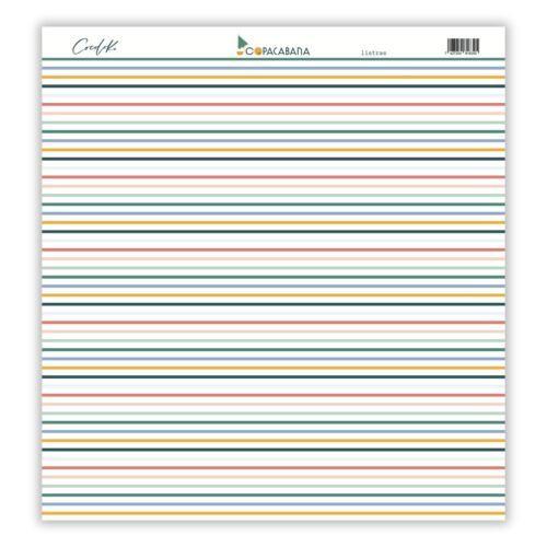 Papel 12" x 12" una cara Copacabana de Cocoloko "Listras"