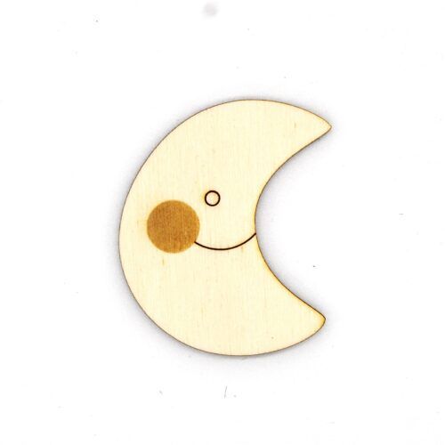 Silueta de madera - Luna feliz