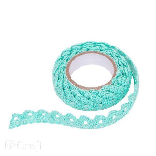 Cinta Encaje de algodón adhesiva color Mint