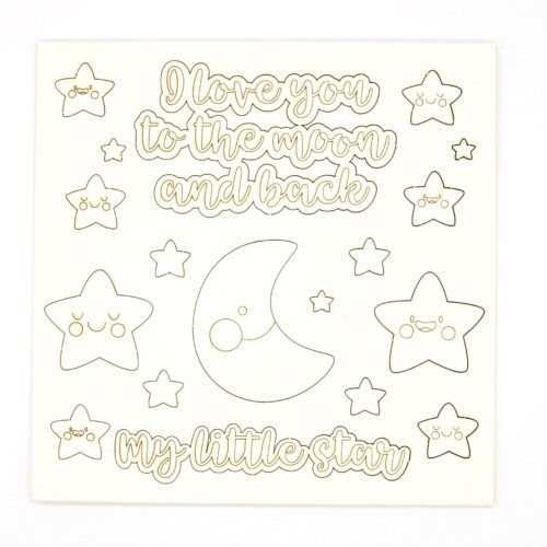 Chipboard - I love you to the moon and back