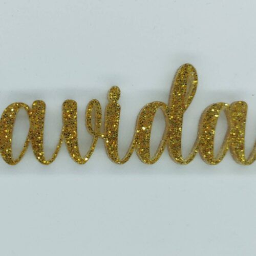 Palabra de metacrilato glitter dorado Navidad