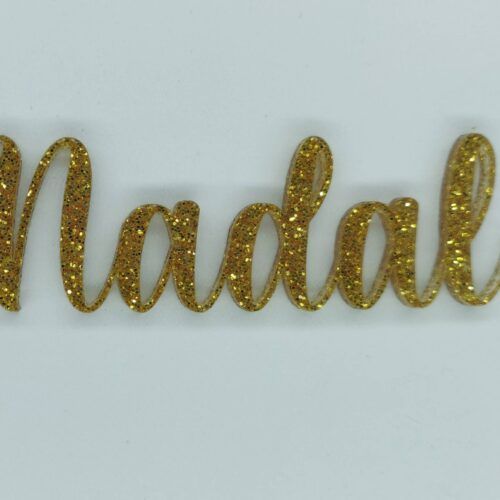Palabra de metacrilato glitter dorado Nadal