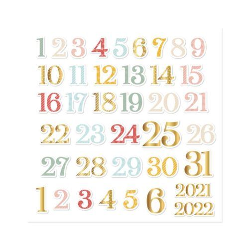 Números chipboard Diciembre de Mintopía