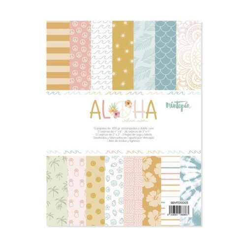Pad 6"x8" tarjetas y cut outs Aloha de Mintopía