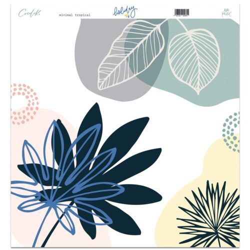 Papel 12x12 a una cara "minimal tropical" de Holidays Cocoloko