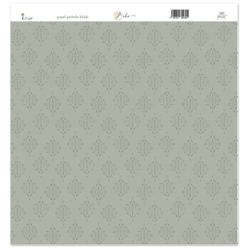 Papel 12"x12" una cara "Papel pintado Khaki" Boho de Cocoloko ESSENTIALS