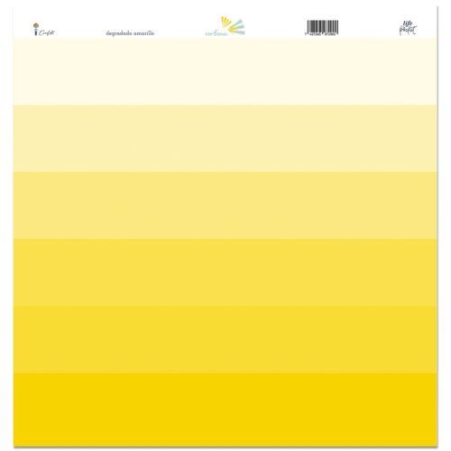 Papel 12x12 a una cara "Degradado amarillo" Cocoloko