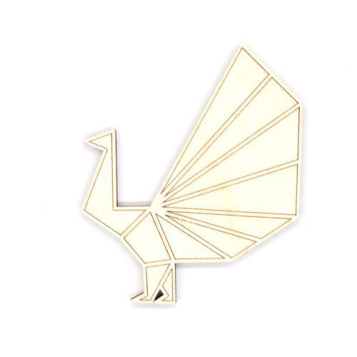 Silueta de madera - Pavo real geométrico
