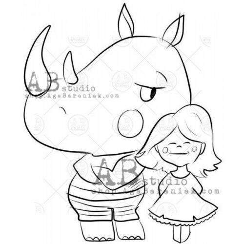 Sello AB Studio "Rhinoceros friend1"