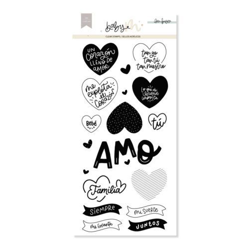 Set de sellos acrílicos Amo BABY M de Lora Bailora