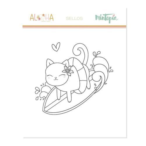 Sello Mintopía Aloha Gatito surfero