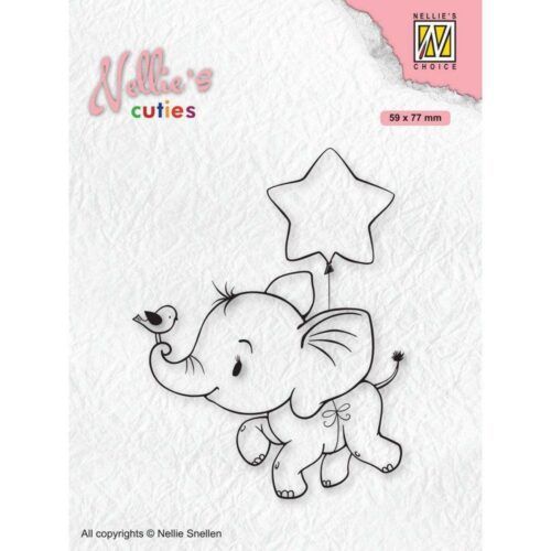 Sello transparente Elephant with star