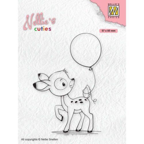 Sello transparente Young deer with balloon