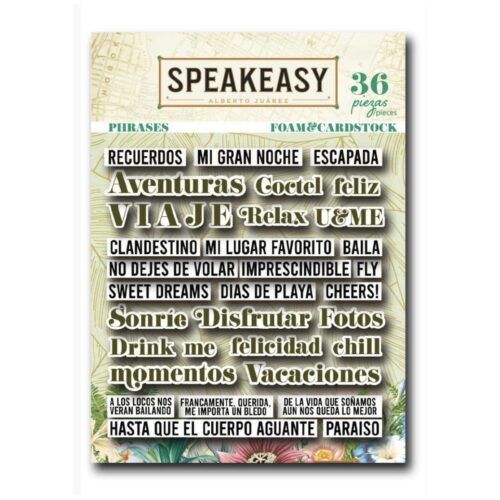 Formas y palabras de foam Speak easy de Vintage Odyssey